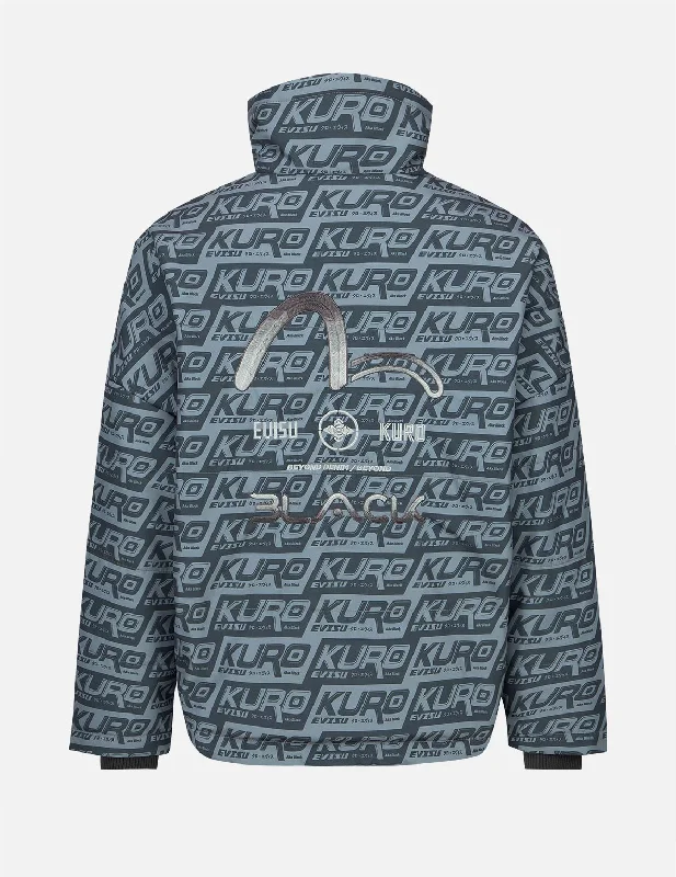 Jackets For School Teams-Monogram Print Padded Jacket