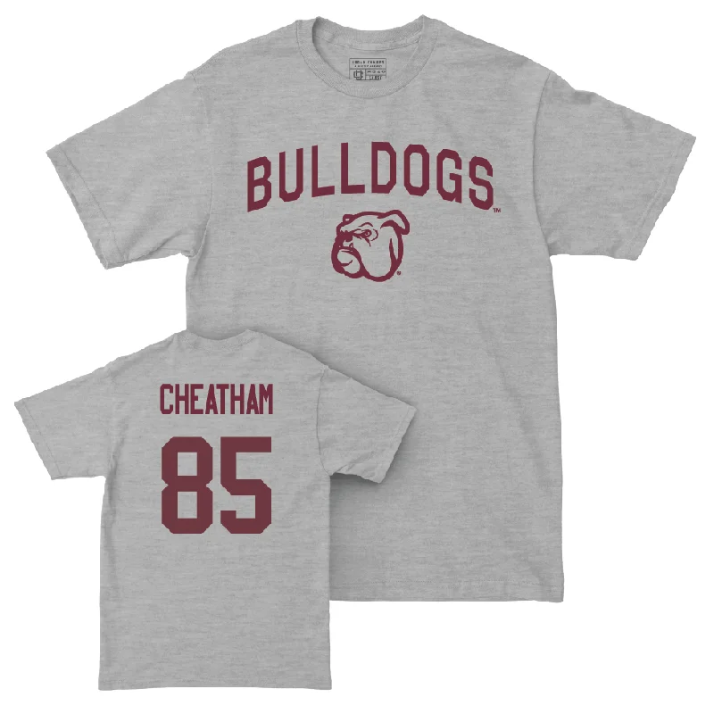 T-Shirt For Personalized School Apparel-Sport Grey Football Bulldogs Tee   - Thomas Cheatham