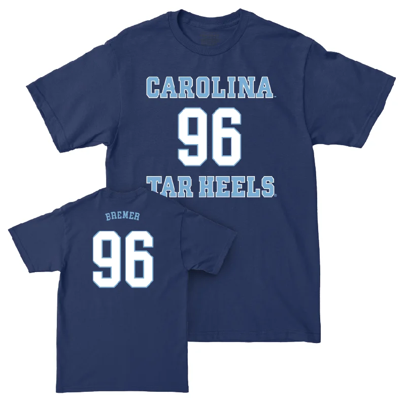 T-Shirt For Exclusive Event Fan Gear-UNC Football Sideline Navy Tee - Damon Bremer