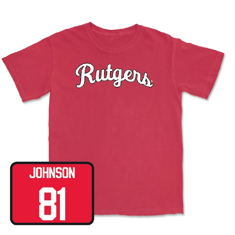 T-Shirt For Team Apparel-Red Football Script Tee - Deondre Johnson