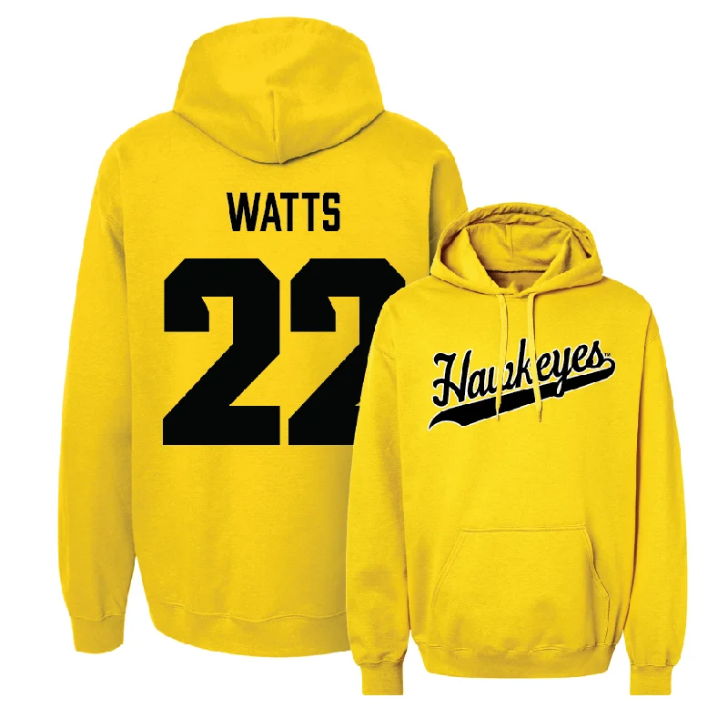 Custom Hoodies For Events-Gold Baseball Script Hoodie  - Anthony Watts