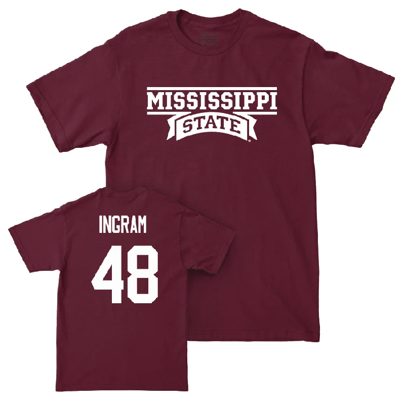 T-Shirt For Personalized Player Number-Maroon Football Team Tee   - Charlie Ingram