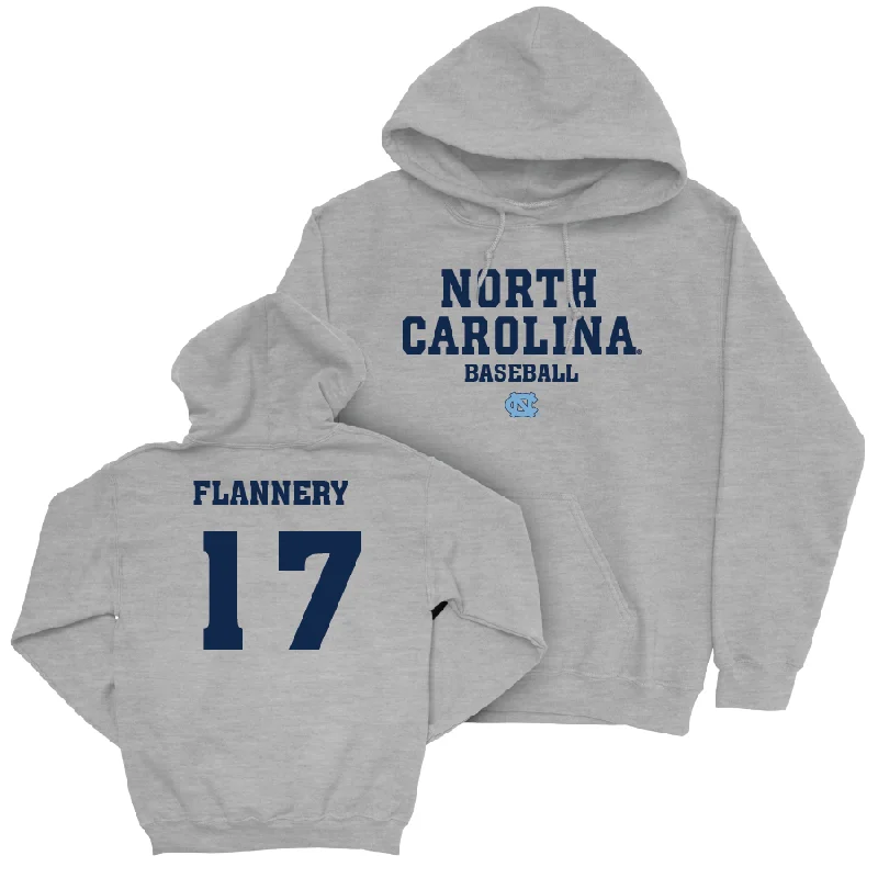 Hoodies For Group Activities-UNC Baseball Sport Grey Staple Hoodie  - Boston Flannery