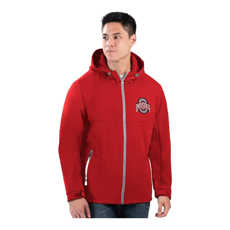 Jackets With Waterproof Zippers-Ohio State Buckeyes Hot Corner Soft Shell Scarlet Jacket