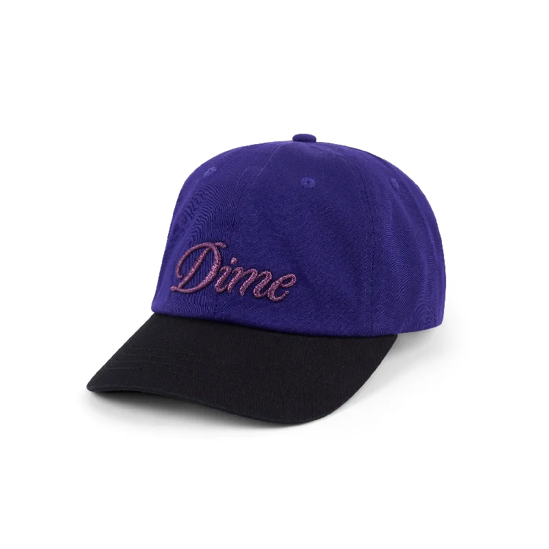 Hats For Summer-Dime - Cursive Low Pro Cap - Purple/Black