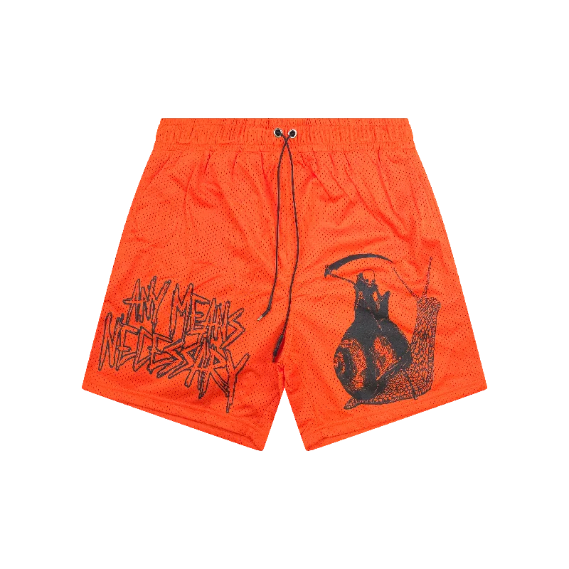 High-Performance Shorts For Men-Slow Death Mesh Shorts Orange