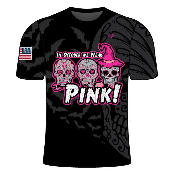 T-Shirt For Personalized Fan Recognition-Evo9x WEAR PINK IN OCTOBER Crew Neck Short Sleeves Jersey For Men in Black Color