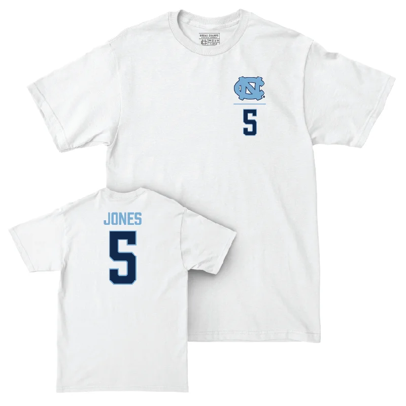 T-Shirt For Custom Fan Apparel-UNC Football White Logo Comfort Colors Tee - JJ Jones