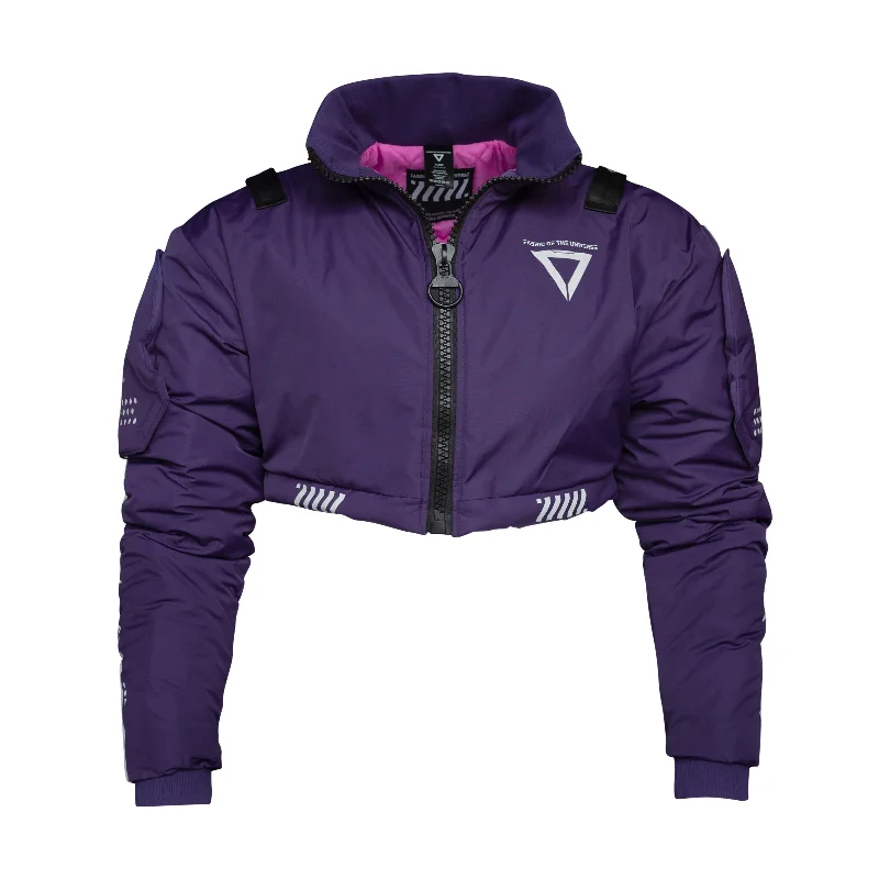 Jackets For Special Event Gear-CRB-003 Purple Crop Bomber Jacket