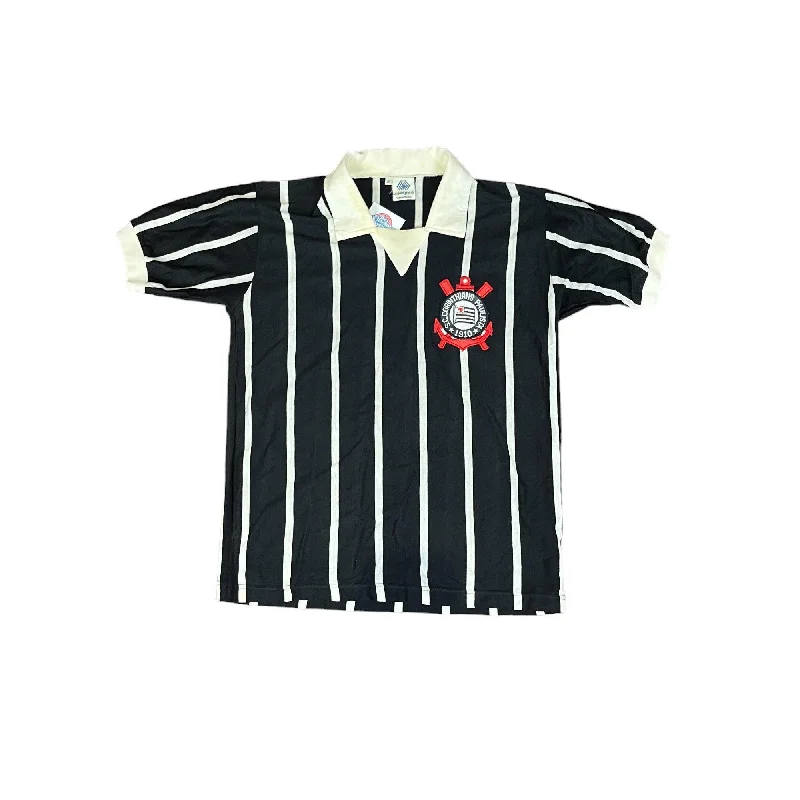 T-Shirt For Local Tournament Merchandise-Vintage Black + White Corinthians Shirt - Recommended Size - S