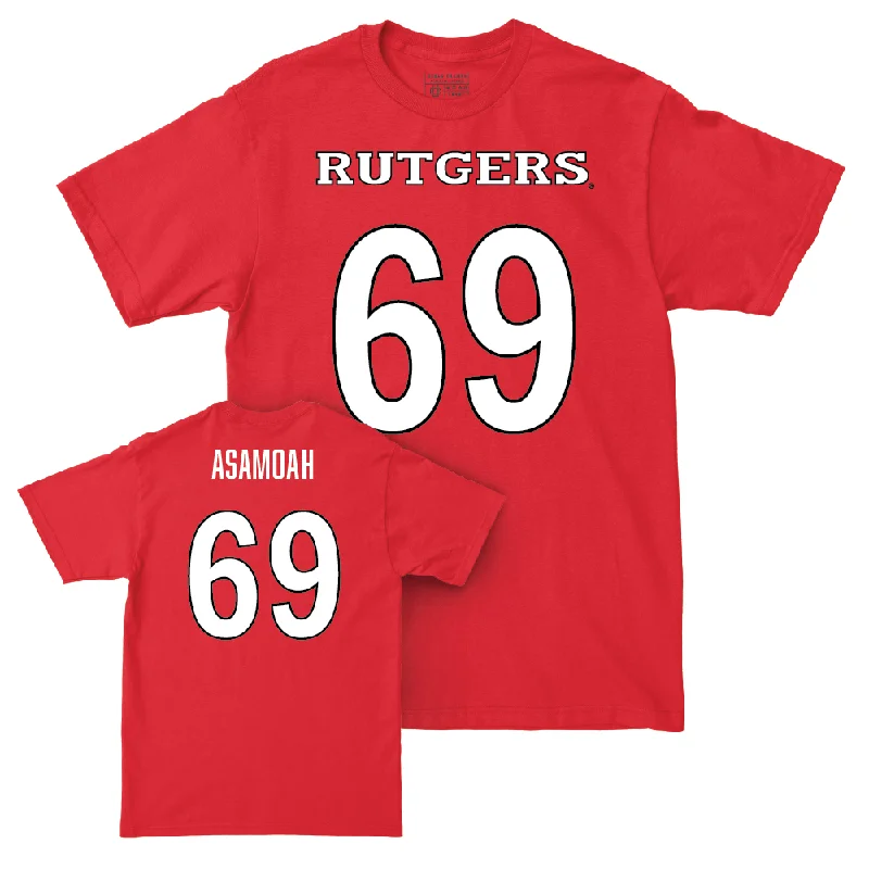 T-Shirt For Signature Custom Fan Apparel-Red Football Shirsey Tee - Kwabena Asamoah