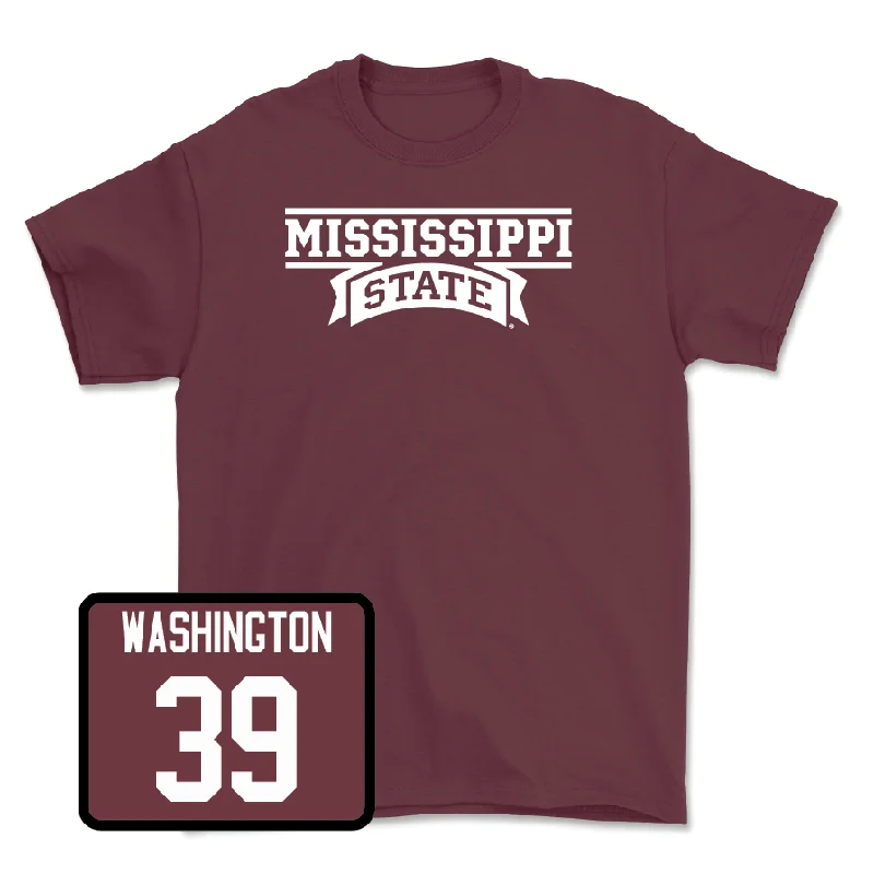 T-Shirt For Sports Fan Custom Orders-Maroon Football Team Tee - Joshua Washington