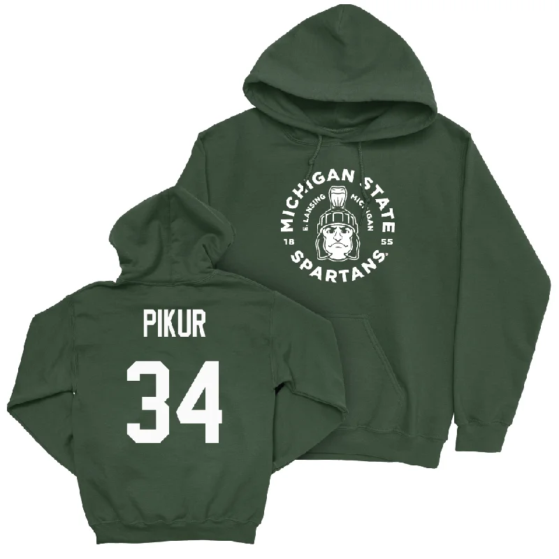 Hoodies With Soft Inner Lining-Green Baseball East Lansing Hoodie   - Logan Pikur