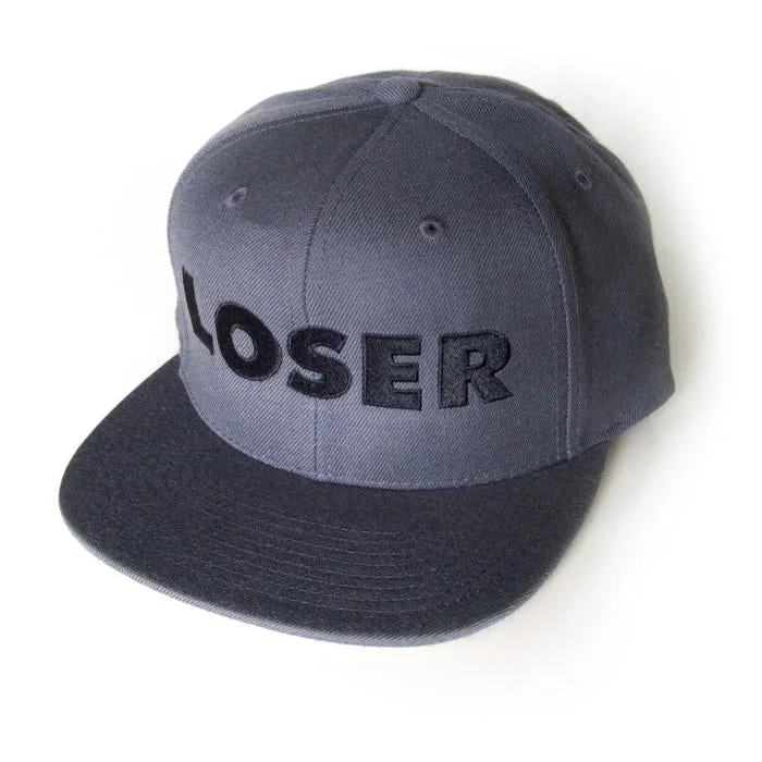 Hats With College Logos-LOSER Embroidered Snapback