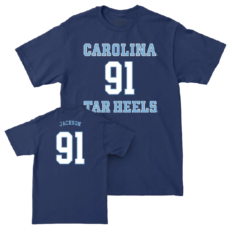 T-Shirt For Special Fan Event Gear-UNC Football Sideline Navy Tee   - Leroy Jackson