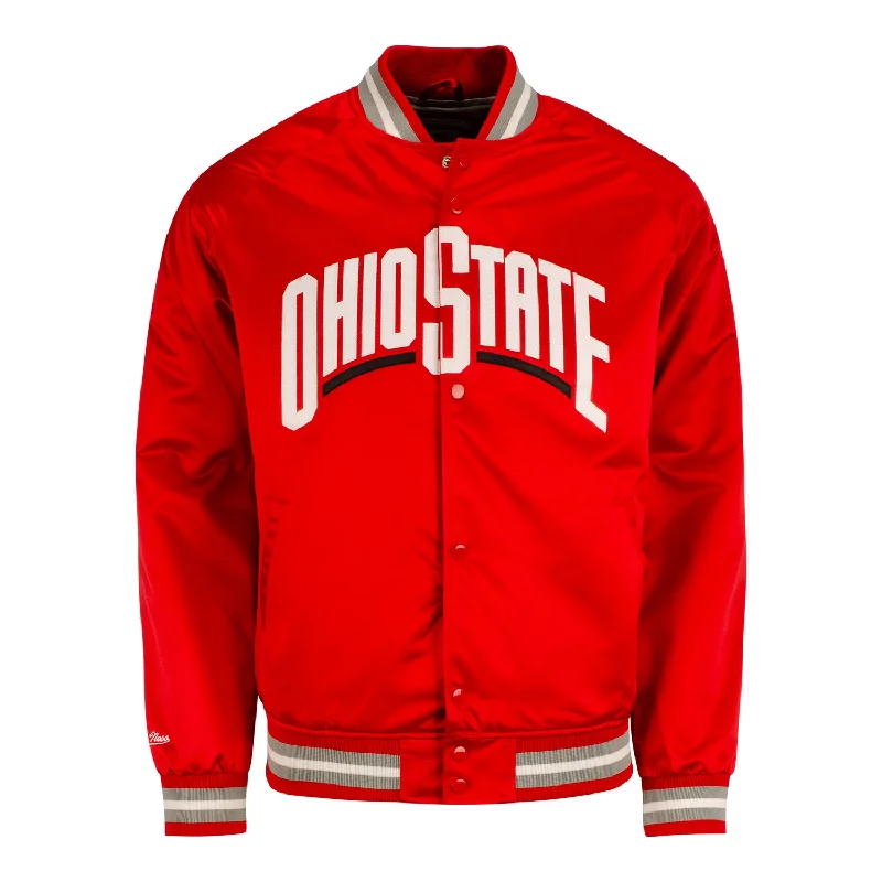 Jackets With Customizable Sleeves-Ohio State Buckeyes Satin Jacket