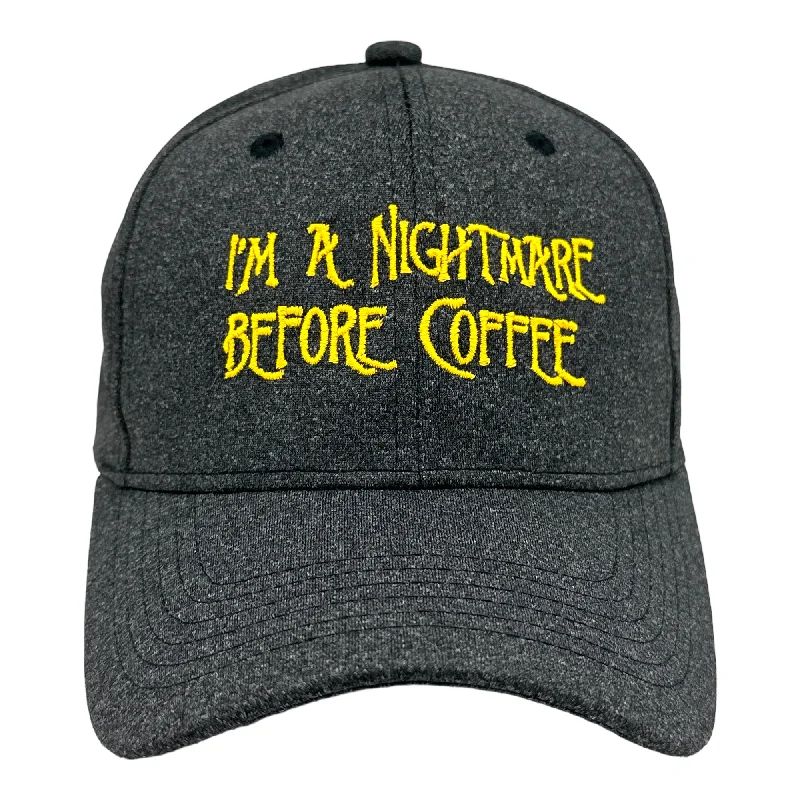 Hats With Team Logo-Im A Nightmare Before Coffee