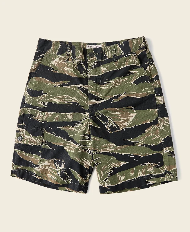 Custom Athletic Shorts-Vietnam War Tiger Camo Shorts