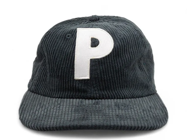 Custom Hats For Promotions-Parliament Queensland Vintage Patch - Cord Hat (Parliament P's) Petrol Blue