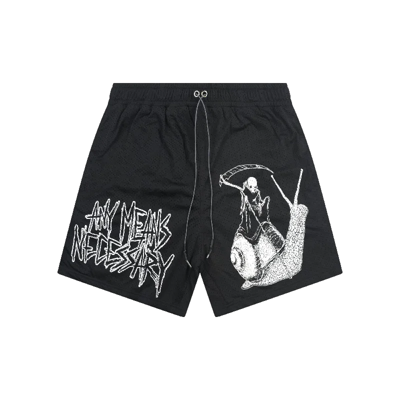 Shorts For Sports Teams-Slow Death Mesh Shorts Black