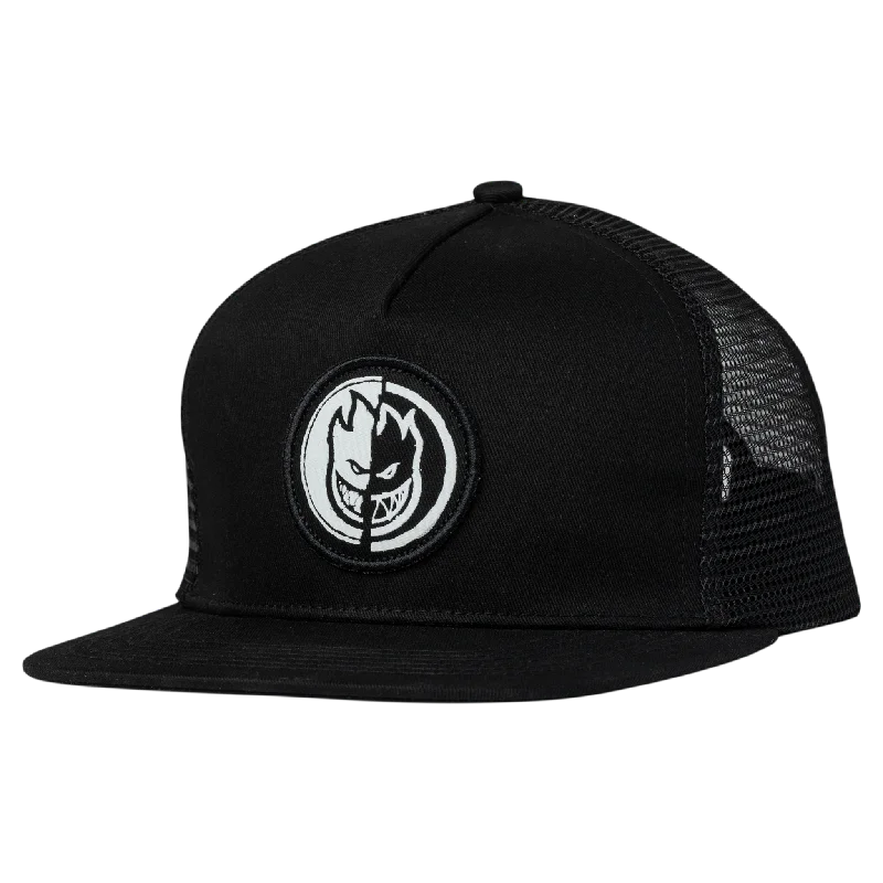 Hats With Special Edition Designs-SPITFIRE WHEELS - "YIN YANG" SNAPBACK HAT (BLACK)