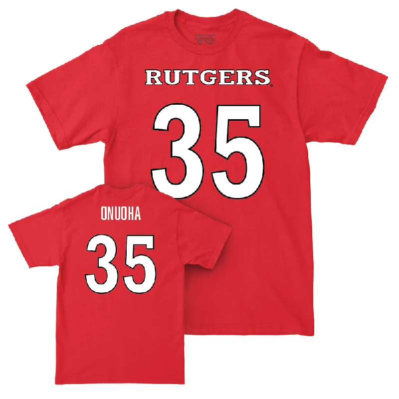 T-Shirt For Custom Sizing-Red Football Shirsey Tee - David Onuoha