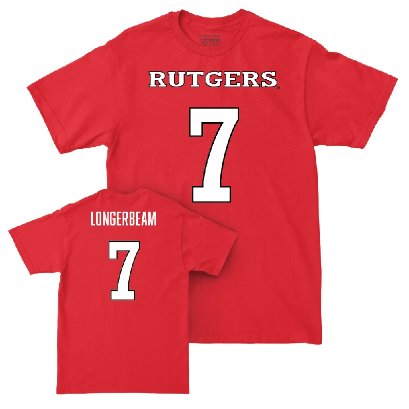 T-Shirt For Team Apparel Customization-Red Football Shirsey Tee - Robert Longerbeam