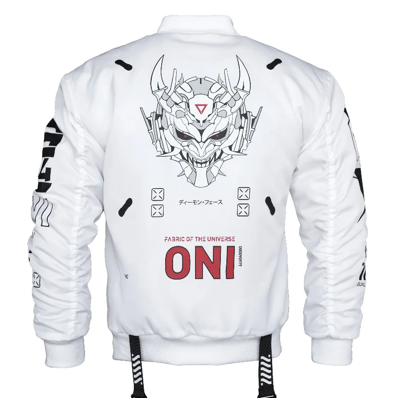 Jackets For Custom Fan Gear-ONI White Bomber Jacket