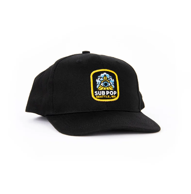 Hats For Summer Outdoor Events-Black All Seeing Eye Snapback Hat