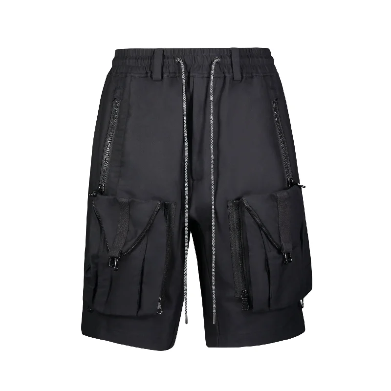 Shorts For Active Women-ZIPOFF CARGO SHORTS BLACK