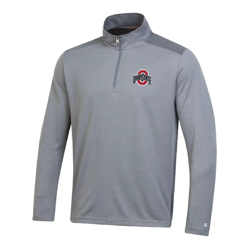 Jackets With Waterproof Seams-Ohio State Buckeyes 2 Tone 1/4 Zip Jacket