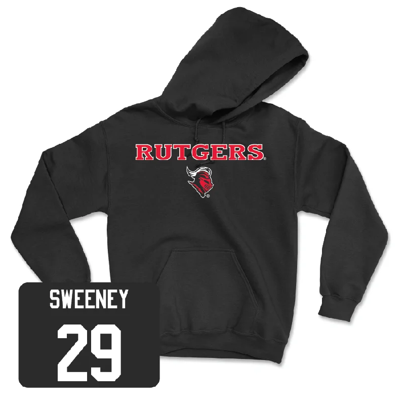 Hoodies For Team Building-Baseball Black Rutgers Hoodie - Justin Sweeney