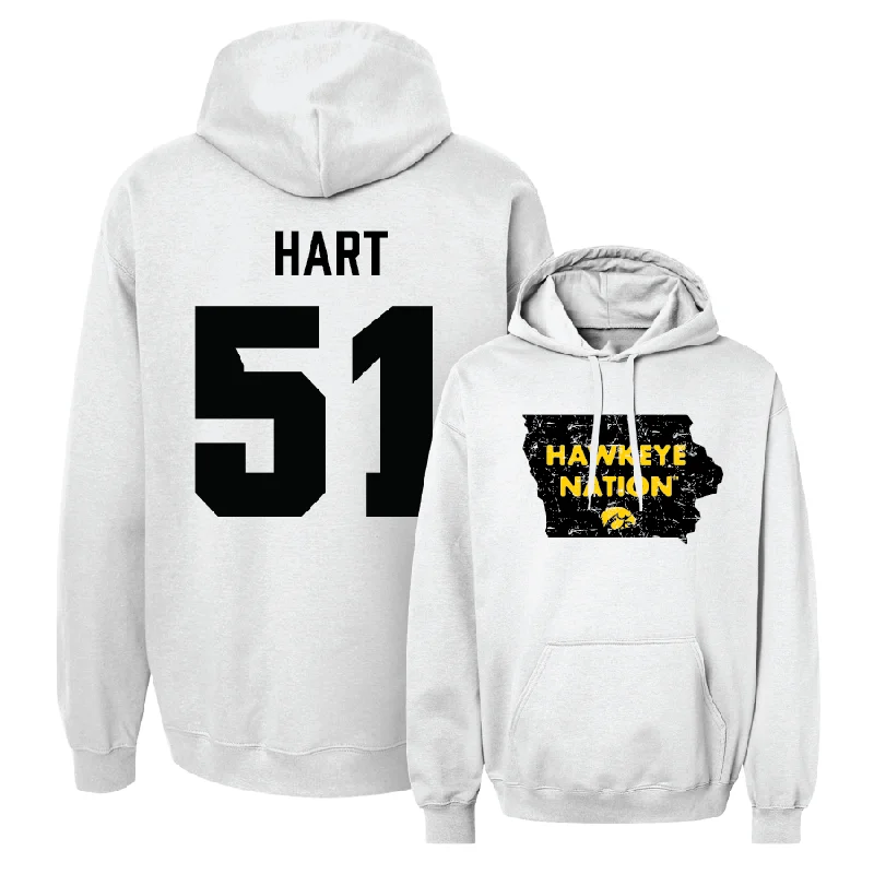 Hoodies With Custom Design-Baseball White State Hoodie  - Sam Hart