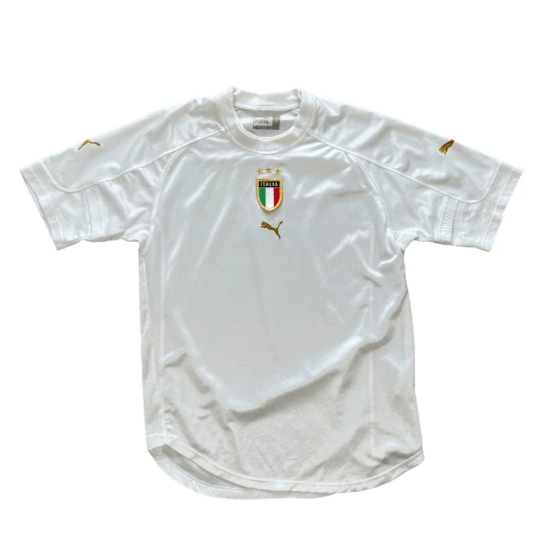 T-Shirt For School Tournament Merchandise-2004-06 White Puma Italy Away Shirt - L