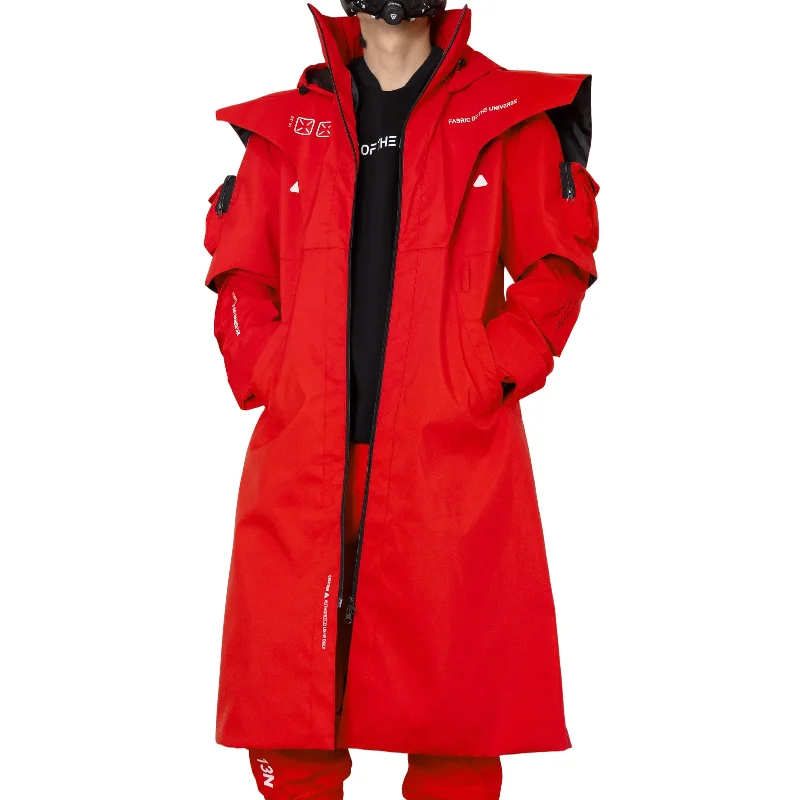 Jackets With Custom Zipper Designs-CC-020 Red Commander's Coat