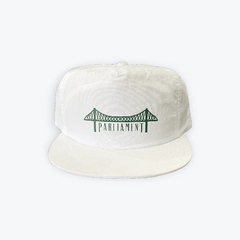 Custom Baseball Caps-Parliament - Bridge Logo Snapback - White/Green