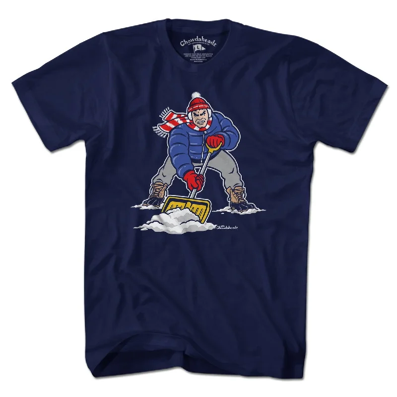 T-Shirt For Custom Player-Specific Merchandise-Three Point Stance Snow Shoveler T-Shirt