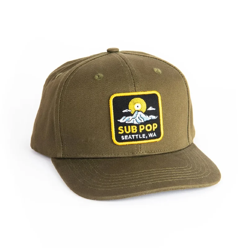 Hats For Trendy Styles-Olive Mountain Snapback Hat