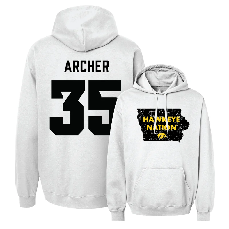 Personalized Hoodie Gifts-Baseball White State Hoodie  - Ganon Archer