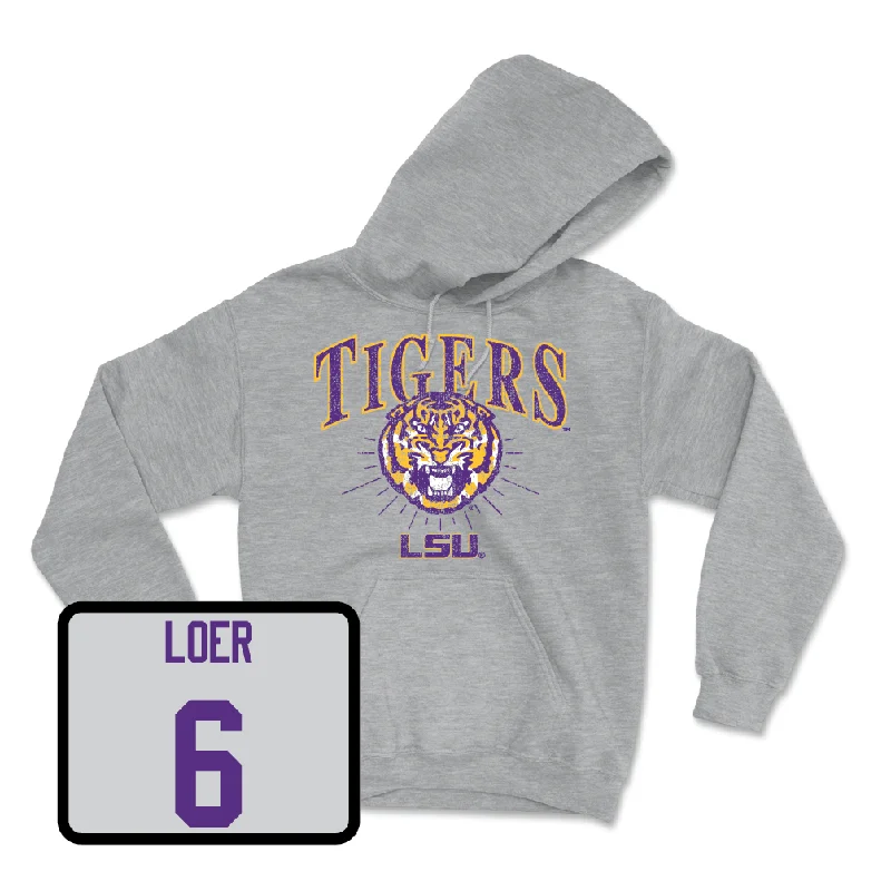 Hoodies For Winter Fashion-Baseball Sport Grey Tigers Hoodie - Justin Loer