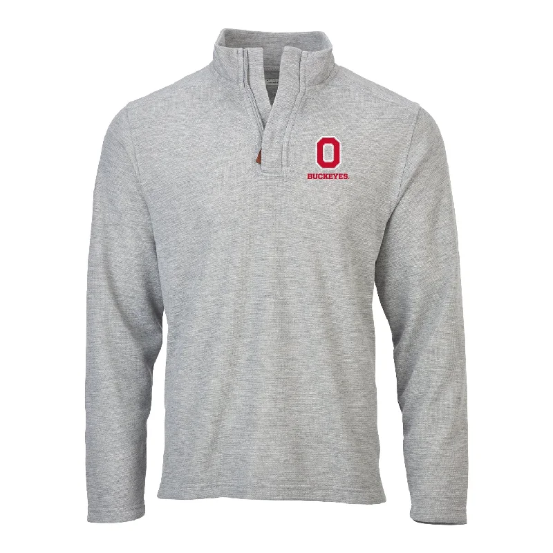 Jackets For Hiking Trips-Ohio State Buckeyes Sullivan 1/4 Zip Gray Jacket