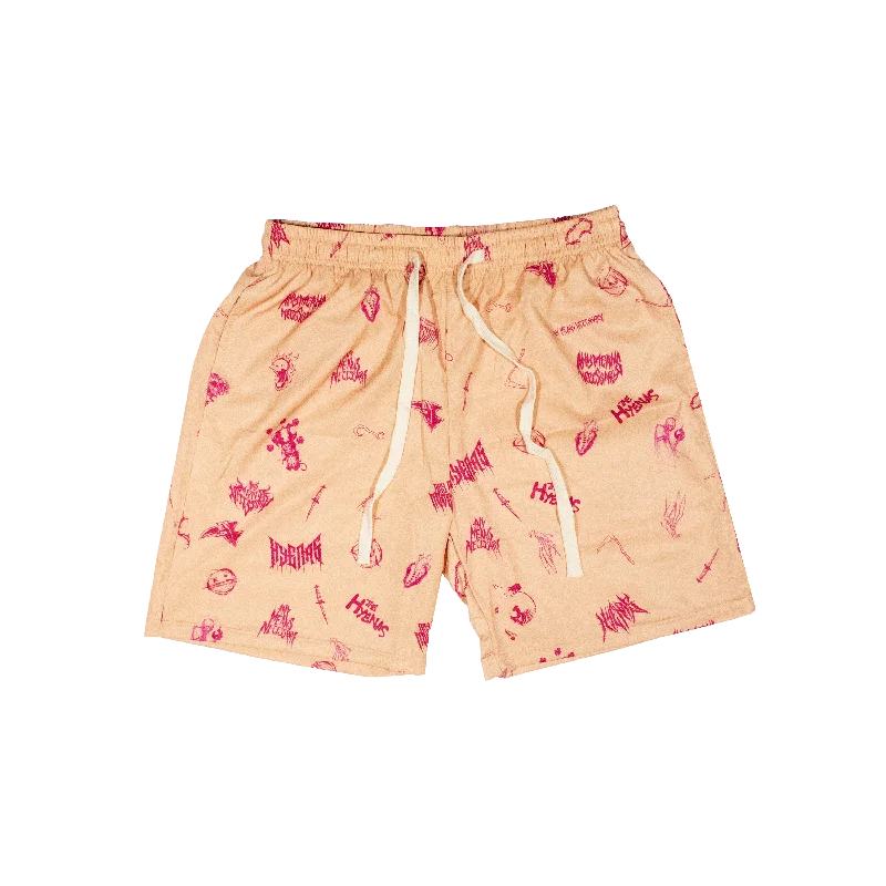 Shorts For Sports Events-Wingbats Shorts Peach