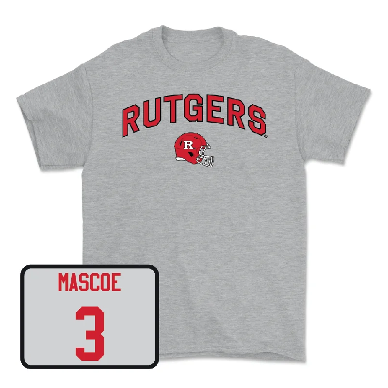 T-Shirt For Custom Graphics-Sport Grey Football Helmet Tee - Bo Mascoe