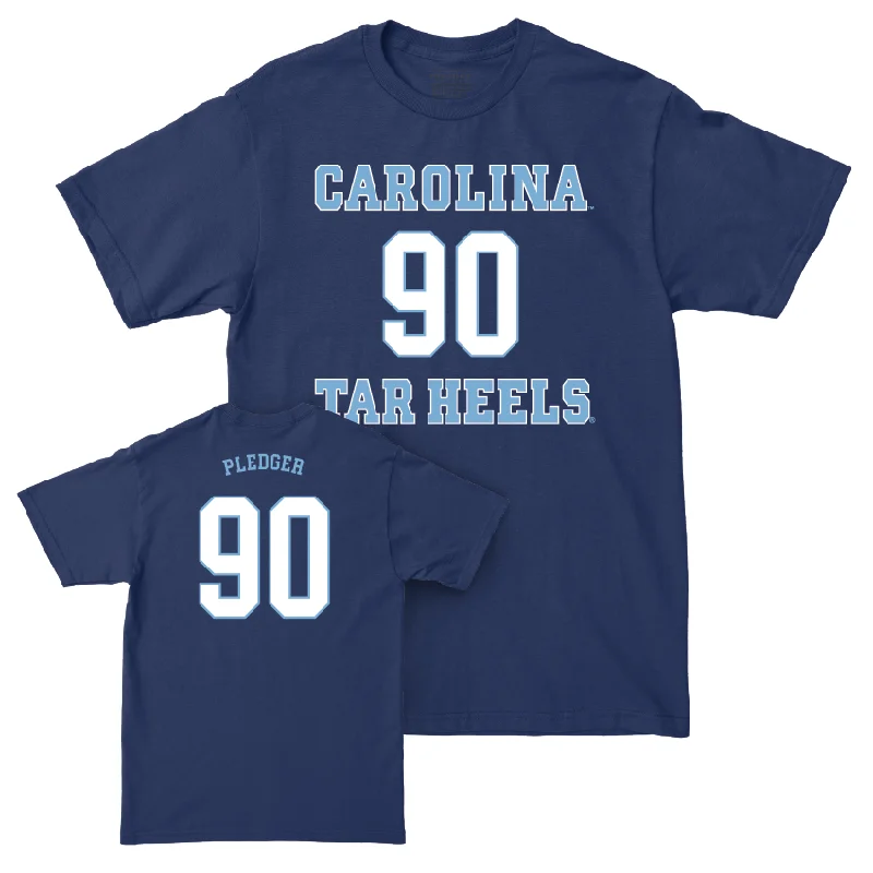 T-Shirt For Professional Teams-UNC Football Sideline Navy Tee - Todd Pledger