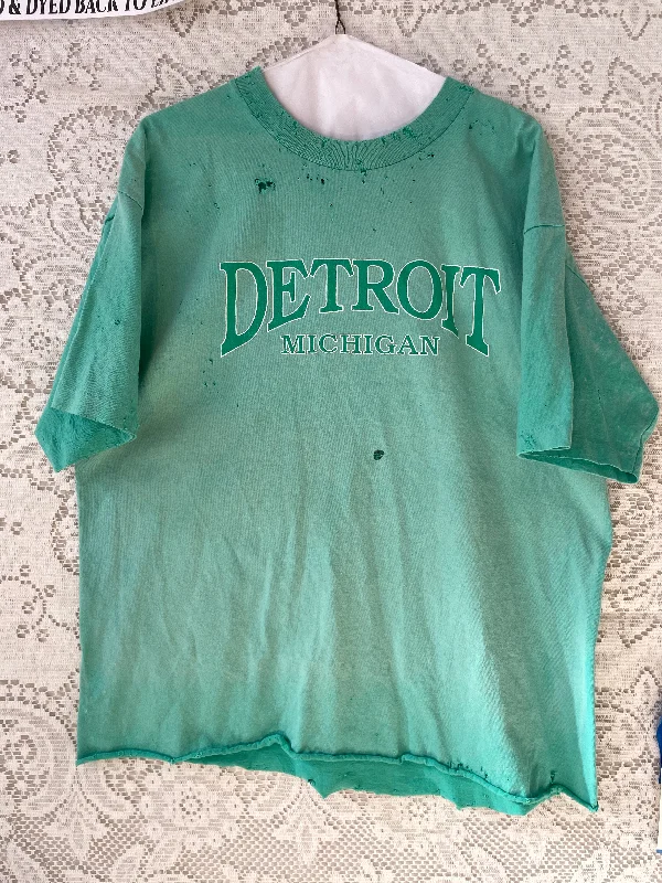 T-Shirt For Game Day-Detroit Made Me Hand Distressed & Sun Dyed Shirt