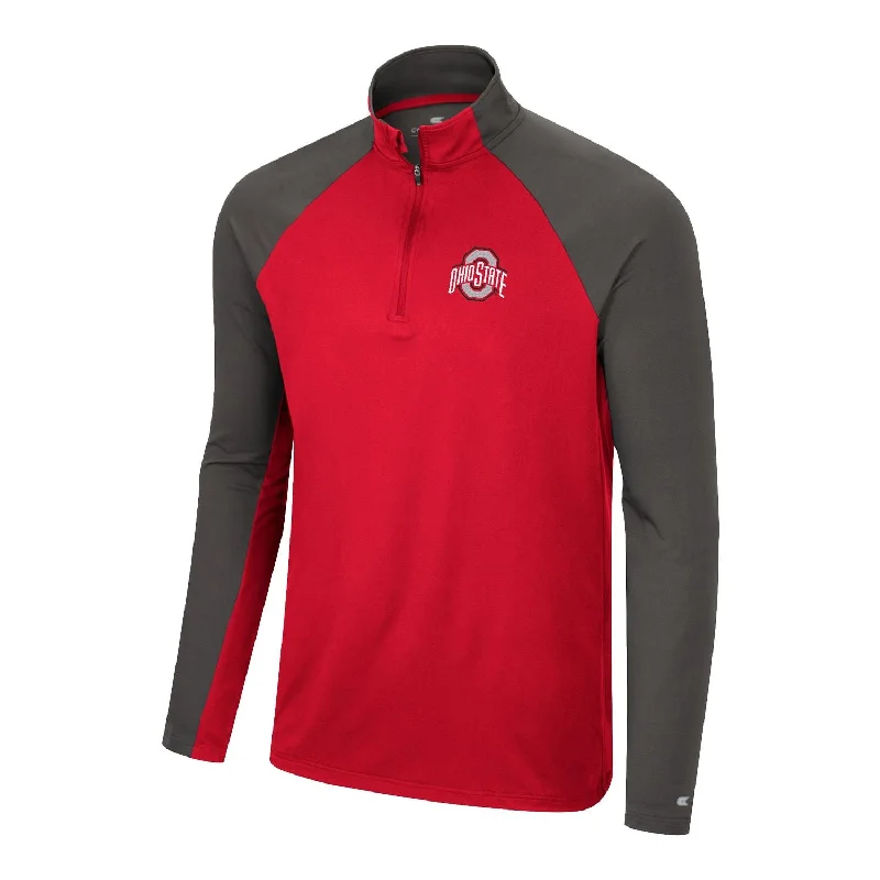 Jackets For Sports Apparel Customization-Ohio State Buckeyes Two Yutes Wind shirt 1/4 Zip Jacket