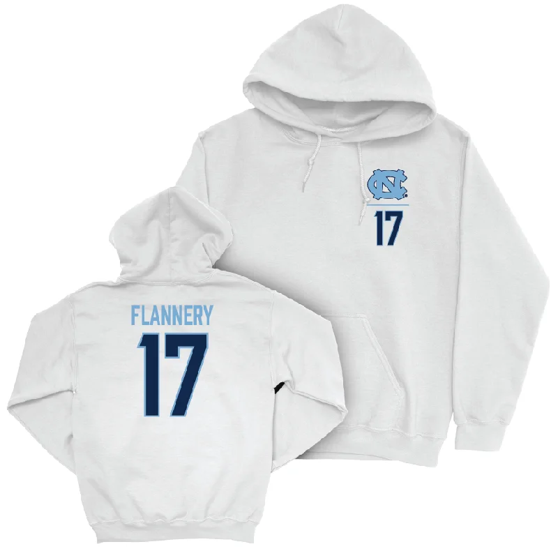 Hoodies For Protection Against Rain-UNC Baseball White Logo Hoodie  - Boston Flannery