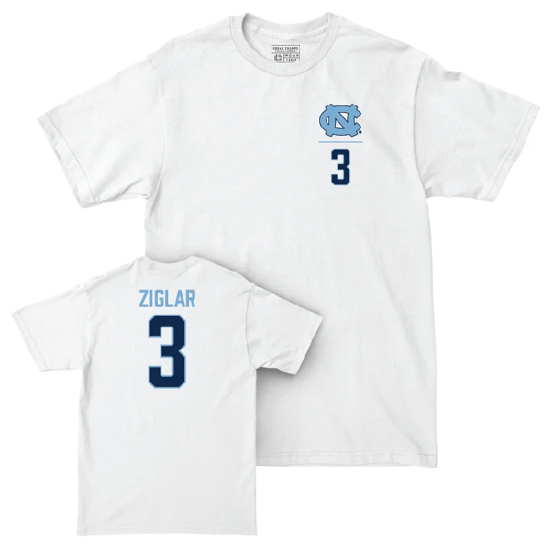 T-Shirt For Exclusive Signature Apparel-UNC Football White Logo Comfort Colors Tee  - Malcolm Ziglar