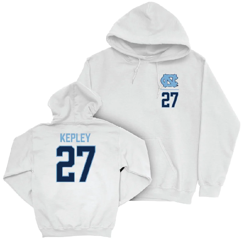 Hoodies With Windproof Features-UNC Baseball White Logo Hoodie   - Kane Kepley