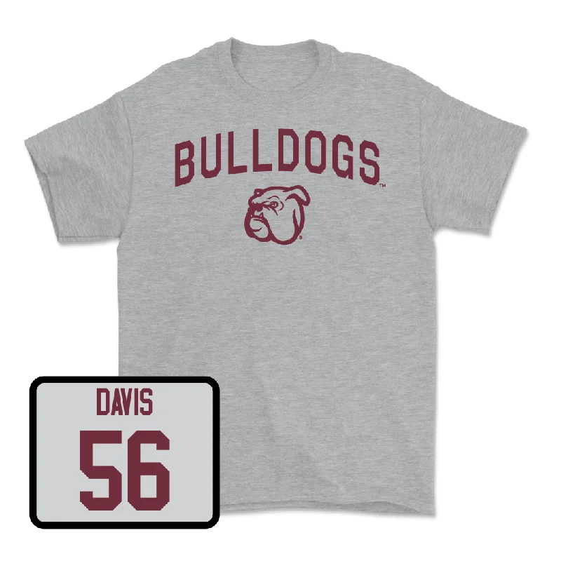 T-Shirt For Custom Player Event Merchandise-Sport Grey Football Bulldogs Tee  - Wesley Davis